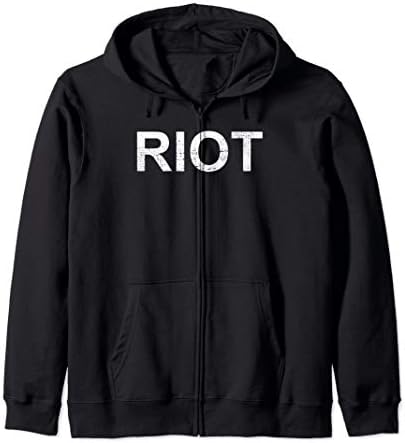 Amazon.com: RIOT Distressed Logo Zip Hoodie : Clothing, Shoes